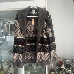 Women's American Eagle Aztec Sweater - Black, Gray, Cream